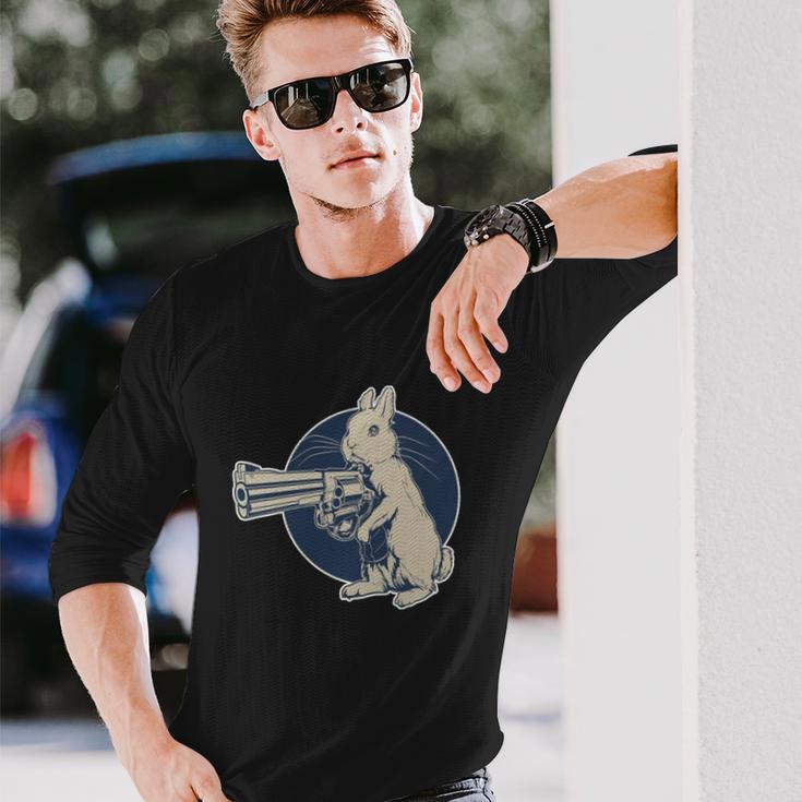 Hare Trigger Gangster Bunny Long Sleeve T-Shirt Gifts for Him