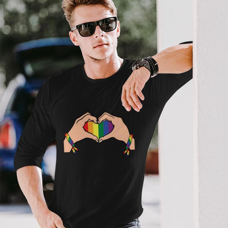 Heart Lgbt Gay Pride Lesbian Bisexual Ally Quote Long Sleeve T-Shirt Gifts for Him