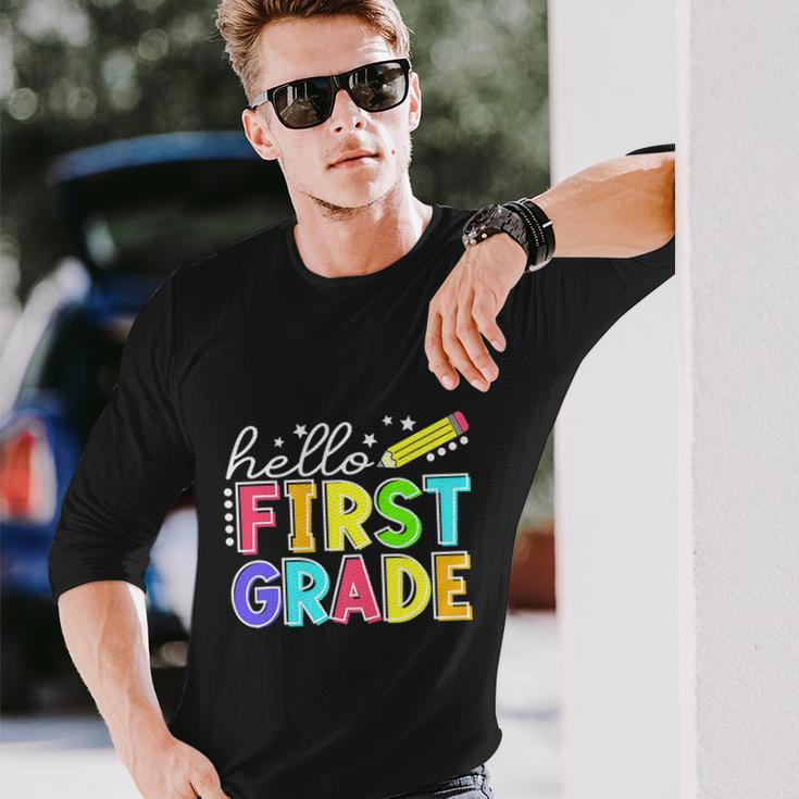 Hello First Grade Team 1St Grade Back To School Teacher Long Sleeve T-Shirt Gifts for Him