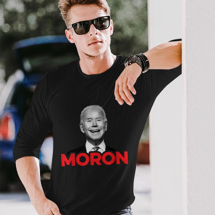 Joe Biden Is An Idiot And A Moron Antibiden 8676 Pro Usa Long Sleeve T-Shirt Gifts for Him