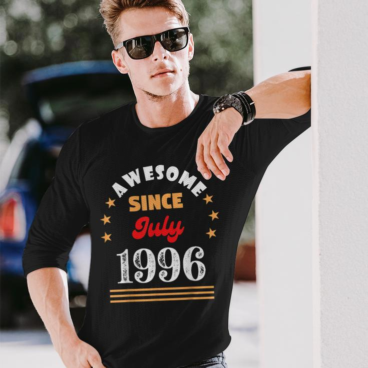 July 1996 Birthday Awesome Since 1996 July Vintage Cool Long Sleeve T-Shirt Gifts for Him