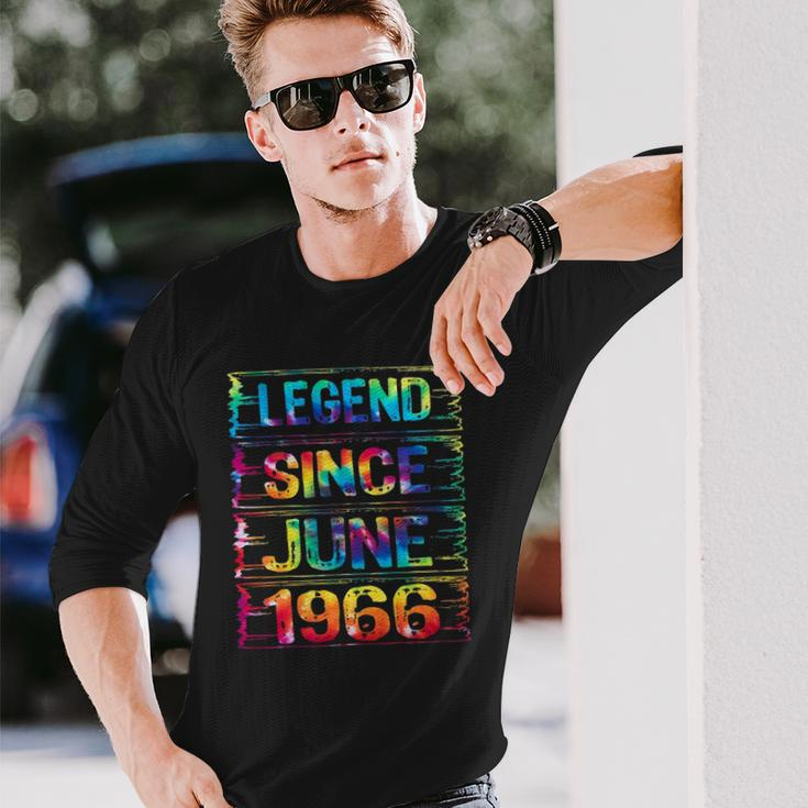 June 56 Years Old Since 1966 56Th Birthday Tie Dye Long Sleeve T-Shirt Gifts for Him