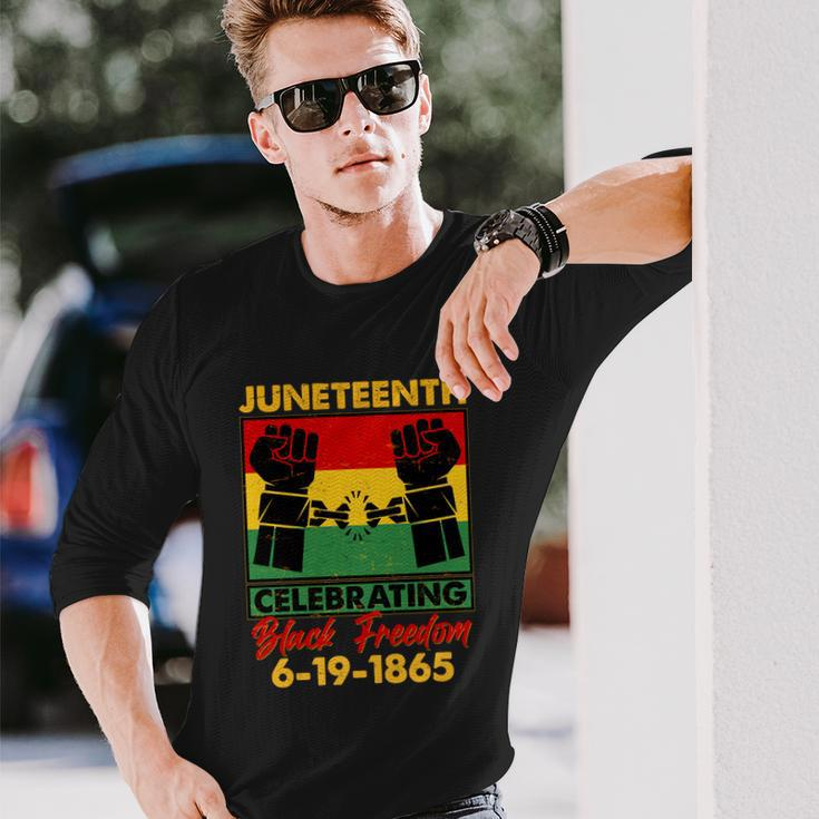 Juneteenth Celebrating Black Freedom 6-19-1865 Breaking The Chains Long Sleeve T-Shirt Gifts for Him