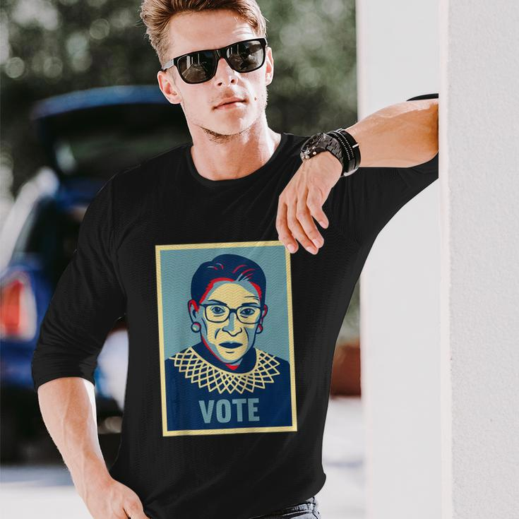 Jusice Ruth Bader Ginsburg Rbg Vote Voting Election Long Sleeve T-Shirt Gifts for Him