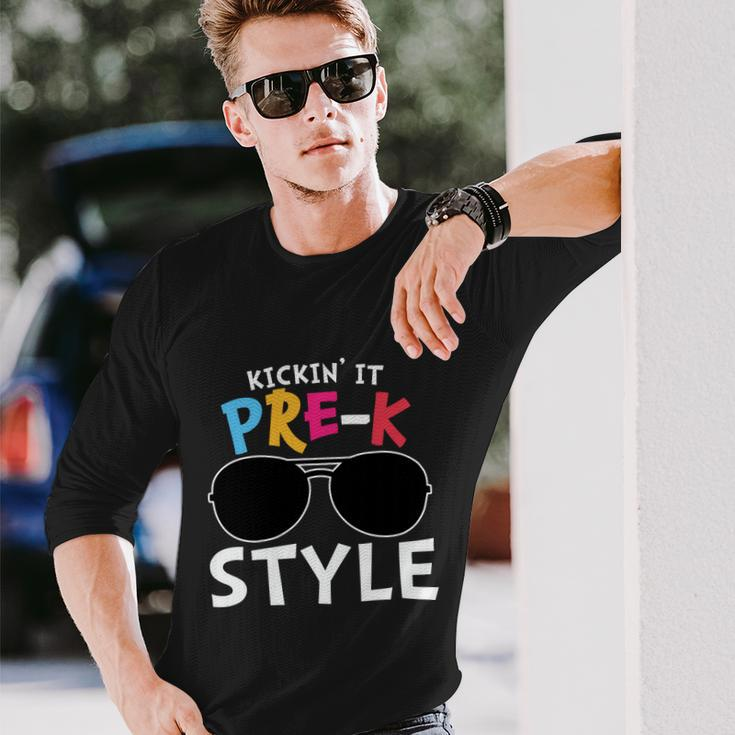 Kickin It Prek Sunglass Style Back To School Long Sleeve T-Shirt Gifts for Him