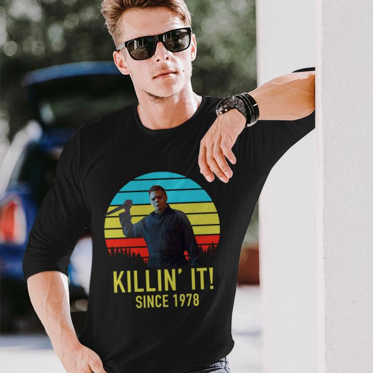 Killin It Since 1978 Retro Horror Movie Long Sleeve T-Shirt Gifts for Him
