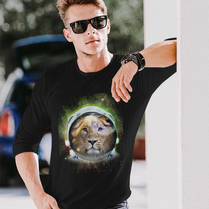 King Of The Universe Lion Space Astronaut Helmet Long Sleeve T-Shirt Gifts for Him