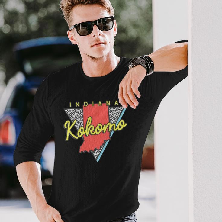 Kokomo Indiana Retro Triangle In City Long Sleeve T-Shirt Gifts for Him