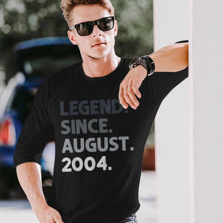 Legend Since August 2004 18 Years Old 18Th Birthday Long Sleeve T-Shirt Gifts for Him