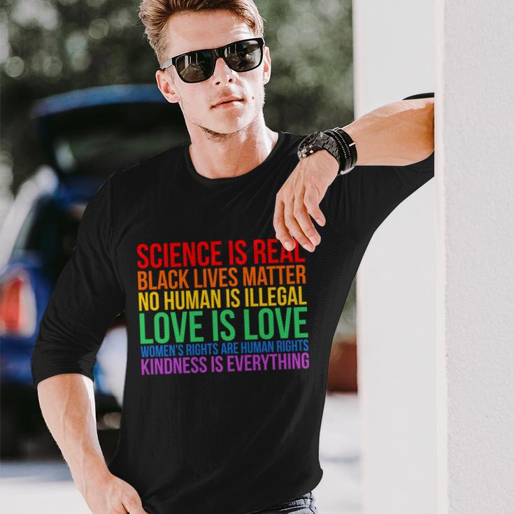 Love Kindness Science Black Lives Lgbt Equality Tshirt Long Sleeve T-Shirt Gifts for Him