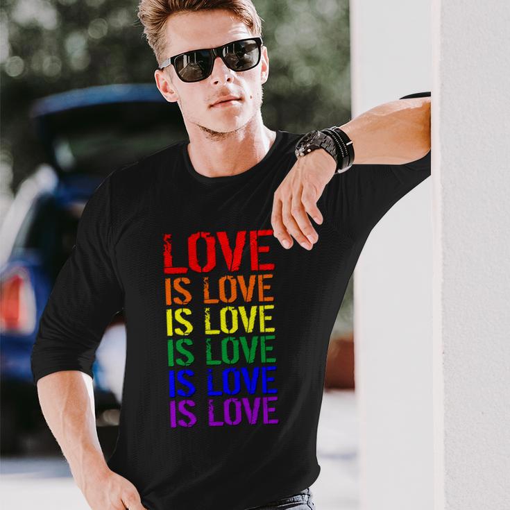 Love Is Love Rainbow Colors Long Sleeve T-Shirt Gifts for Him