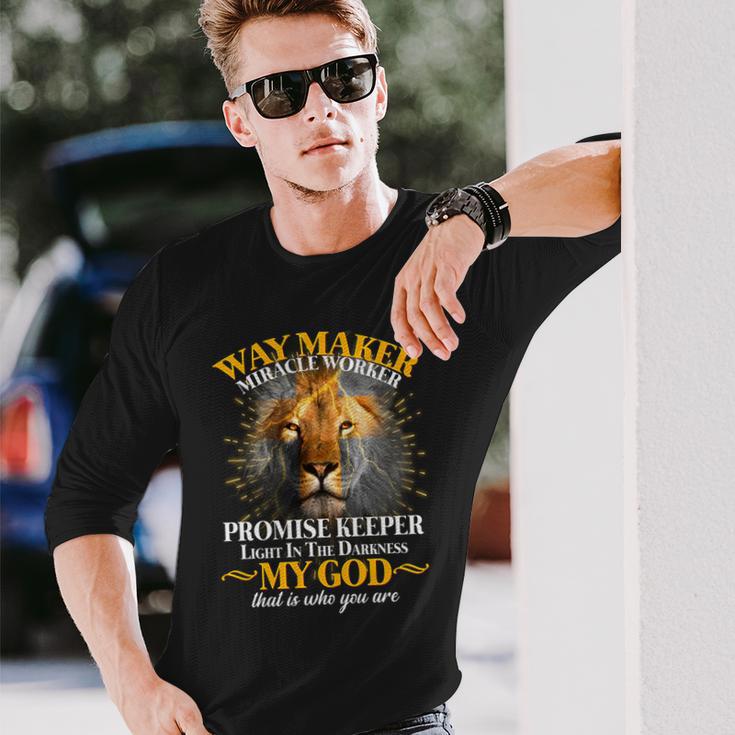 Way Maker Miracle Worker Lion Long Sleeve T-Shirt Gifts for Him