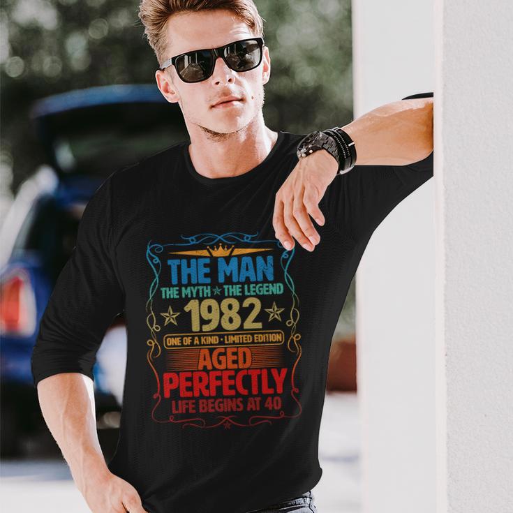 The Man Myth Legend 1982 Aged Perfectly 40Th Birthday Tshirt Long Sleeve T-Shirt Gifts for Him