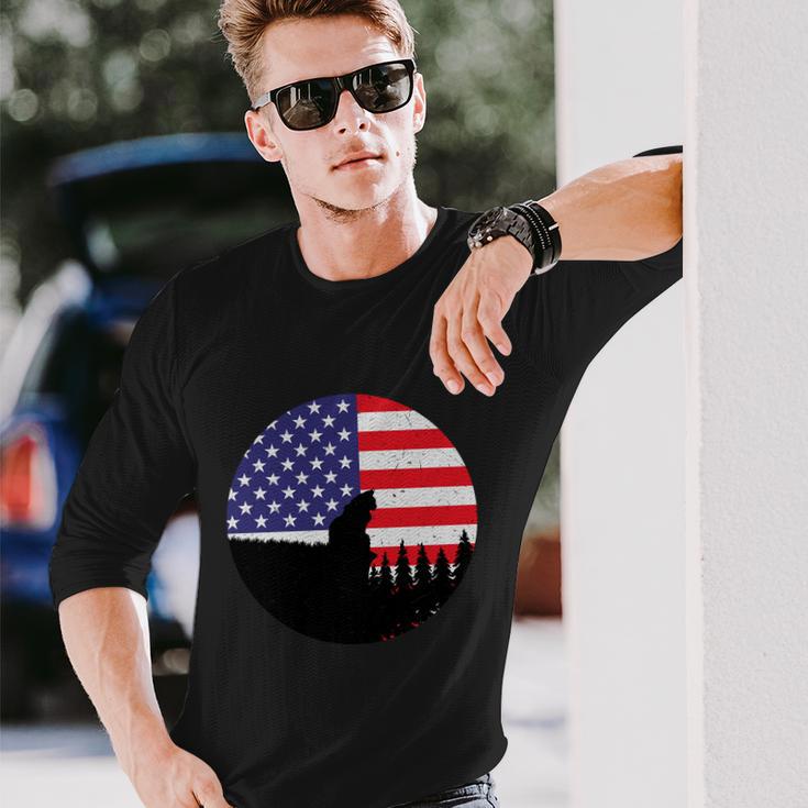 Meow 4Th Of July Cat Lover Cute Plus Size Graphic Shirt For Men Women Long Sleeve T-Shirt Gifts for Him