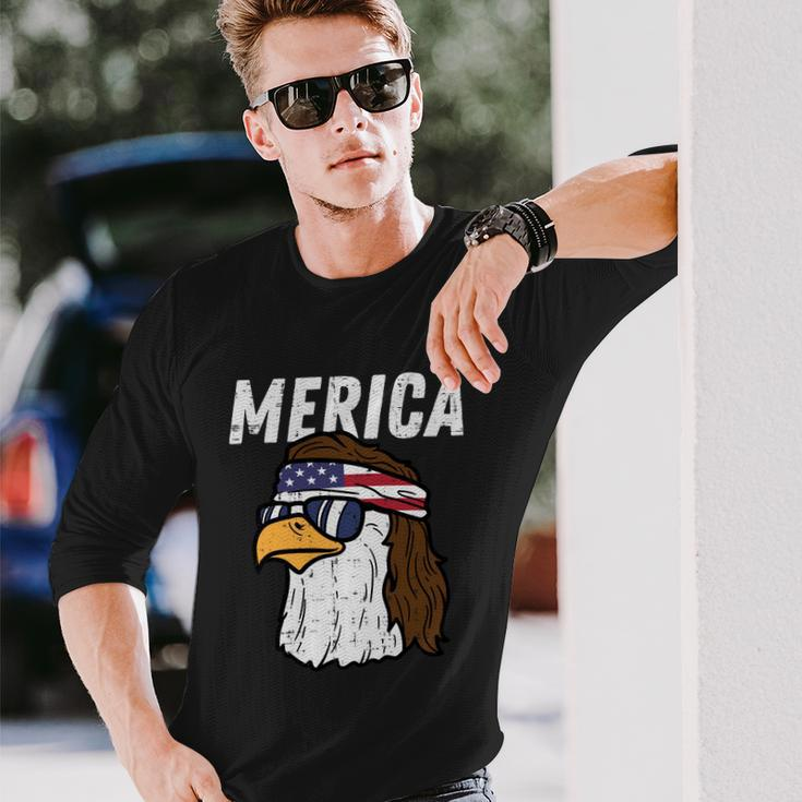 Merica Bald Eagle Mullet Sunglasses Fourth July 4Th Patriot Cool V2 Long Sleeve T-Shirt Gifts for Him