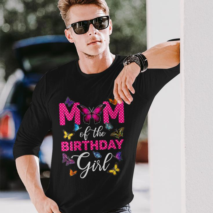Mom Of The Birthday Girl Butterfly Mama Mommy 1St Bday Long Sleeve T-Shirt Gifts for Him