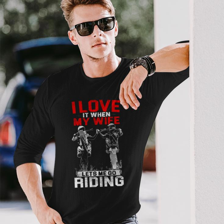 Motocross I Love My Wife Long Sleeve T-Shirt Gifts for Him