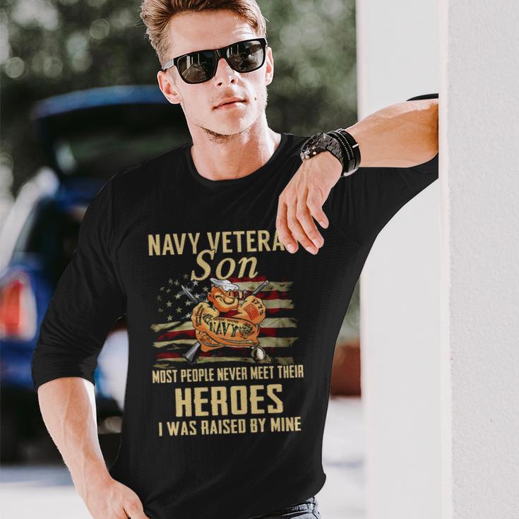 Navy Veteran Son Long Sleeve T-Shirt Gifts for Him