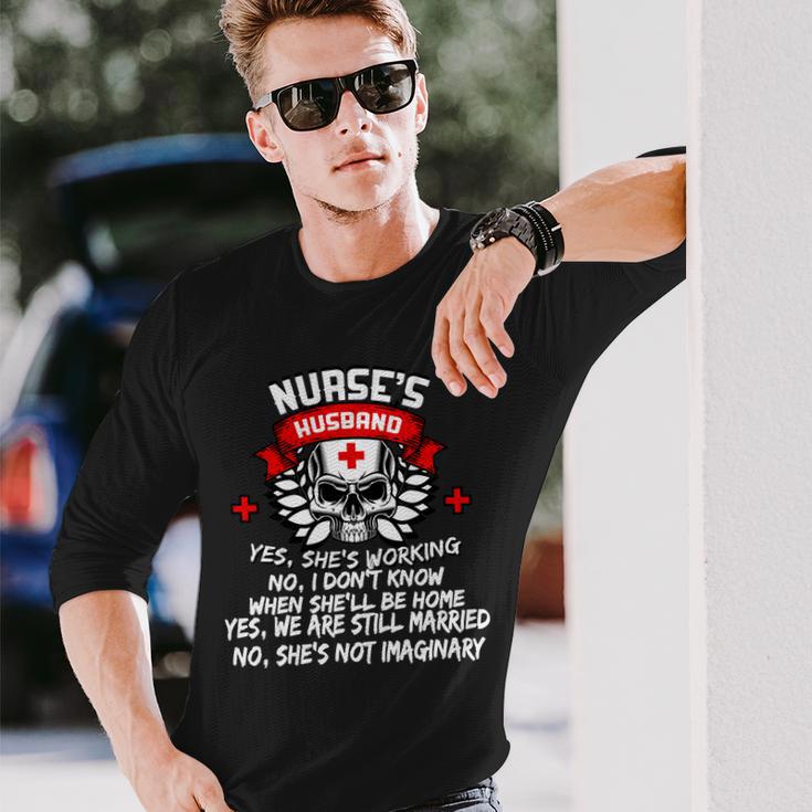 Nurses Husband Tshirt Long Sleeve T-Shirt Gifts for Him