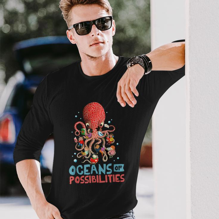 Oceans Of Possibilities Summer Reading 2022 Shirt Octopus Long Sleeve T-Shirt Gifts for Him