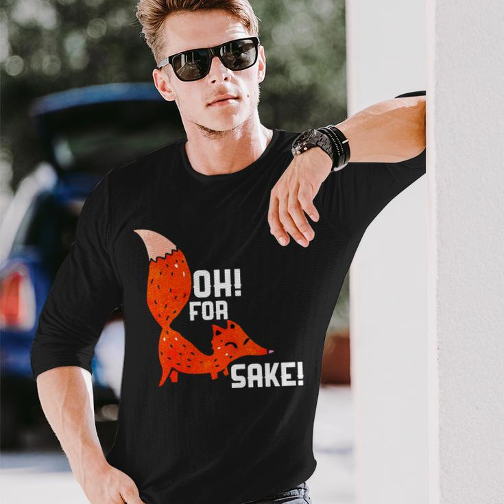Oh For Fox Shake Long Sleeve T-Shirt Gifts for Him