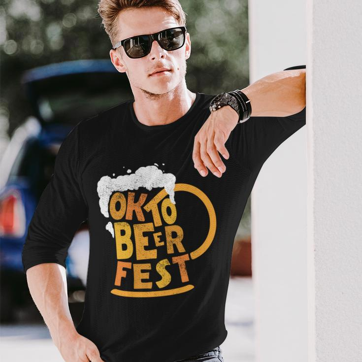 Oktoberfest Beer Fest Logo Long Sleeve T-Shirt Gifts for Him