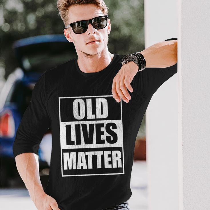 Old Lives Matter Distressed Logo Tshirt Long Sleeve T-Shirt Gifts for Him