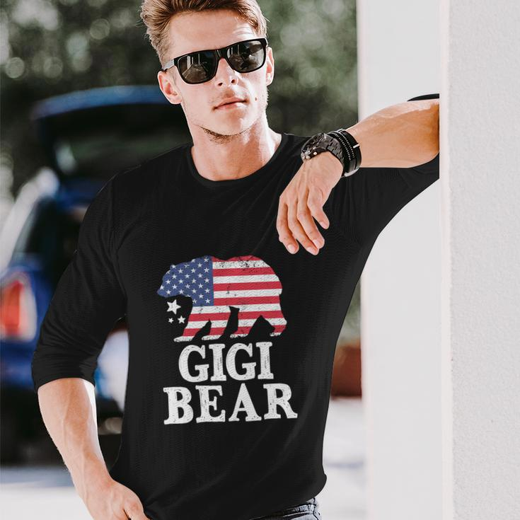 Patriotic Flag Matching 4Th Of July Gigi Bear Long Sleeve T-Shirt Gifts for Him