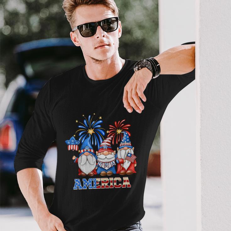 Patriotic Gnomes 4Th Of July Gnome Love American Flag Long Sleeve T-Shirt Gifts for Him