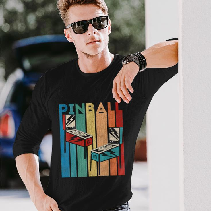 Pinball Retro Vintage Multiball Pinball Machine Arcade Game Long Sleeve T-Shirt Gifts for Him
