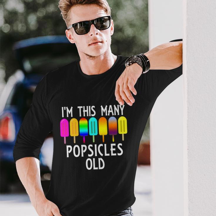 Im This Many Popsicles Old 7Th Birthday Popsicle Long Sleeve T-Shirt Gifts for Him