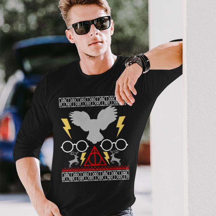 Potter Ugly Christmas Sweater Lighting Long Sleeve T-Shirt Gifts for Him