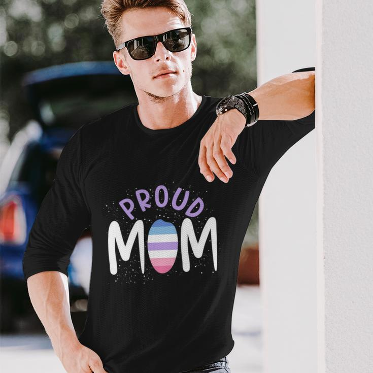 Proud Mom Bi Gender Flag Gay Pride Lgbt Bigender Great Long Sleeve T-Shirt Gifts for Him