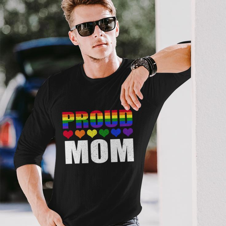 Proud Mom Lgbtmeaningful q Gay Pride Ally Lgbt Parent Rainbow Heart Long Sleeve T-Shirt Gifts for Him