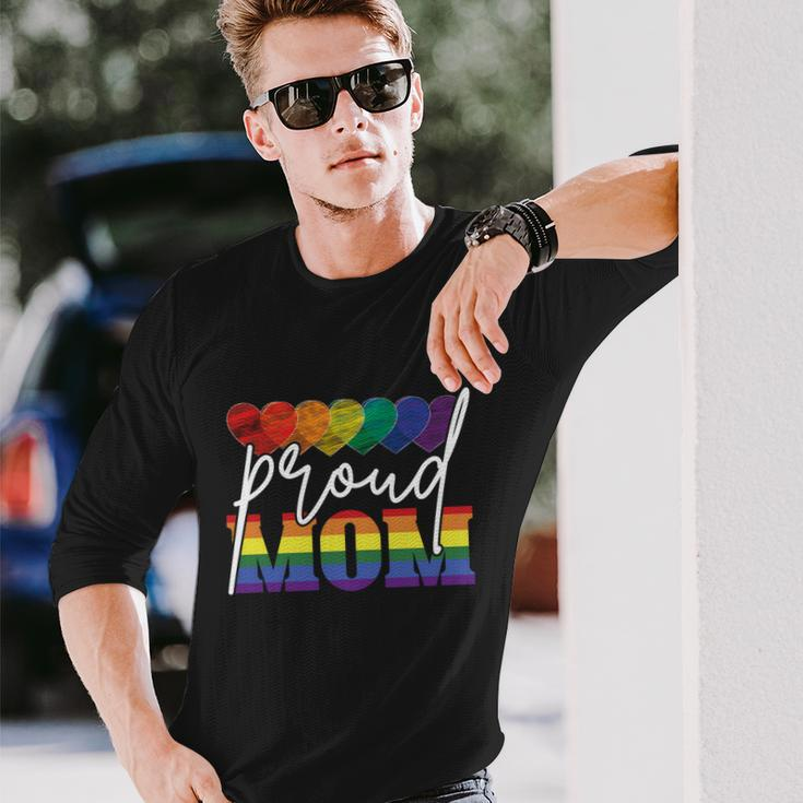 Proud Mom Lgbtq Rainbow Flag Gay Pride Lgbt V2 Long Sleeve T-Shirt Gifts for Him
