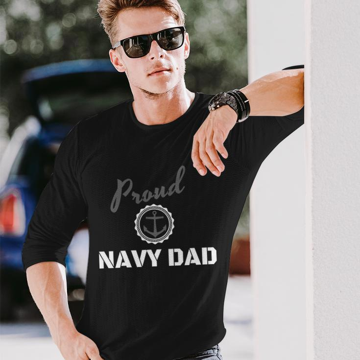 Proud Navy Dad V2 Long Sleeve T-Shirt Gifts for Him