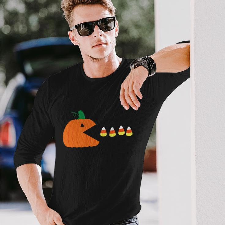 Pumpkin Candy Halloween Quote Long Sleeve T-Shirt Gifts for Him