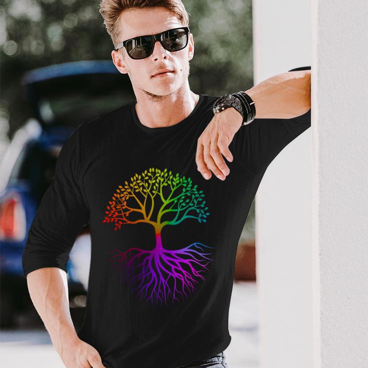 Rainbow Colorful Tree Of Life Tshirt Long Sleeve T-Shirt Gifts for Him