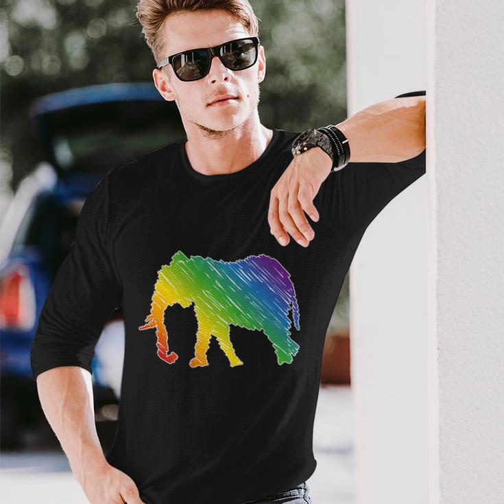 Rainbow Elephant V2 Long Sleeve T-Shirt Gifts for Him