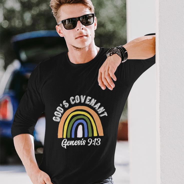 Rainbow Gods Covenant Bible Christian Lover Long Sleeve T-Shirt Gifts for Him