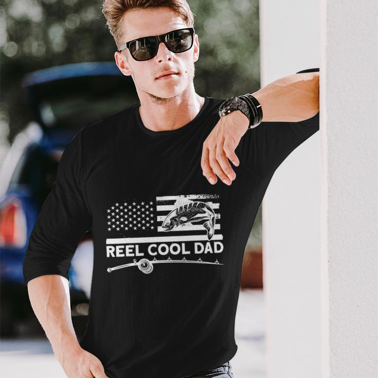 Reel Cool Dad Fisherman Fishing Long Sleeve T-Shirt Gifts for Him