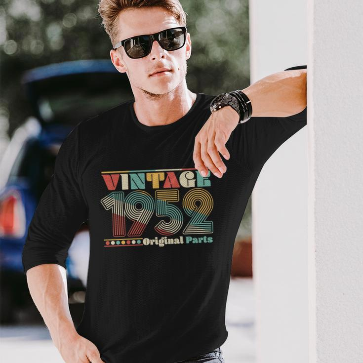 Retro 60S 70S Style Vintage 1952 Original Parts 70Th Birthday Tshirt Long Sleeve T-Shirt Gifts for Him