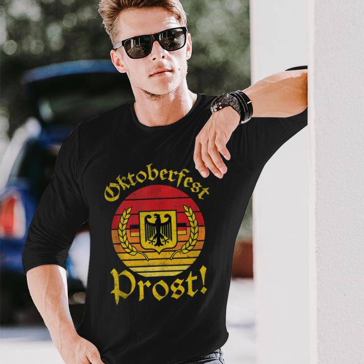 Retro Prost Men Women German Eagle Vintage Oktoberfest Men Women Long Sleeve T-Shirt T-shirt Graphic Print Gifts for Him