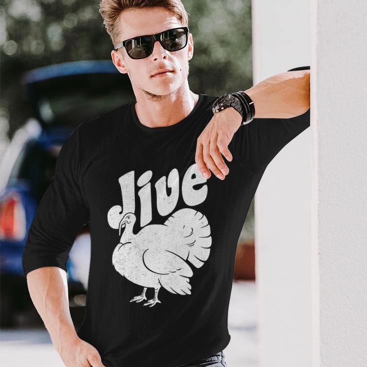 Retro Thanksgiving Jive Turkey Tshirt Long Sleeve T-Shirt Gifts for Him