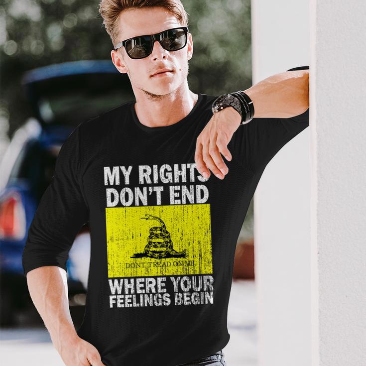 My Rights Dont End Where Your Feelings Begin Tshirt Long Sleeve T-Shirt Gifts for Him