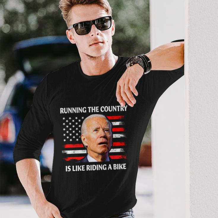 Running The Country Is Like Riding A Bike Joe Biden Long Sleeve T-Shirt Gifts for Him