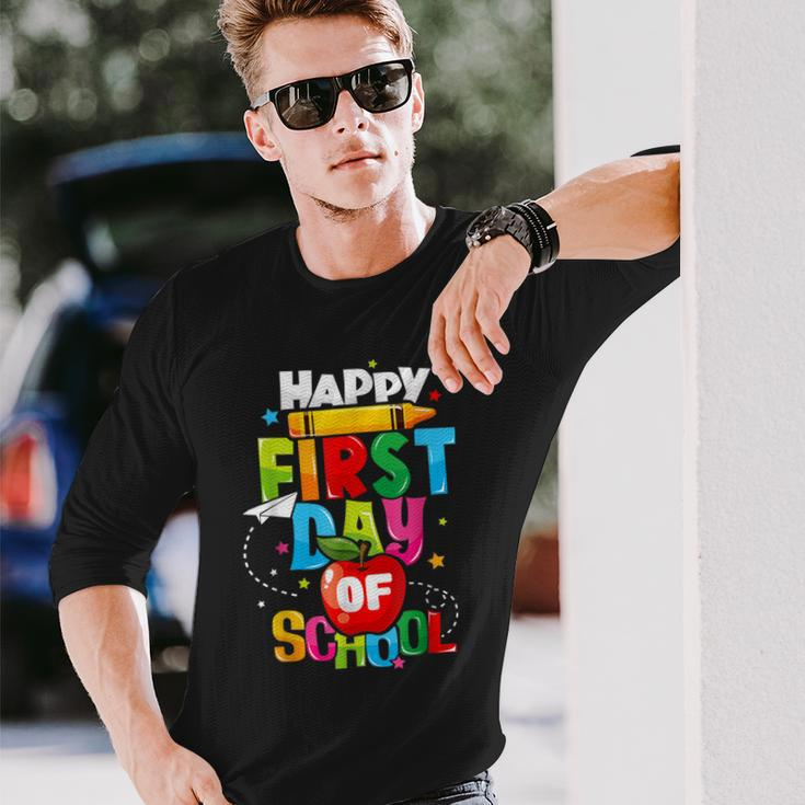 Back To School Teachers Child Happy First Day Of School Long Sleeve T-Shirt Gifts for Him