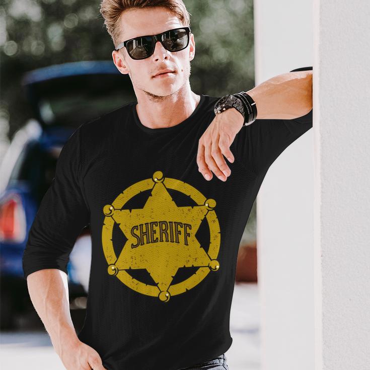 Sheriff Badge Tshirt Long Sleeve T-Shirt Gifts for Him