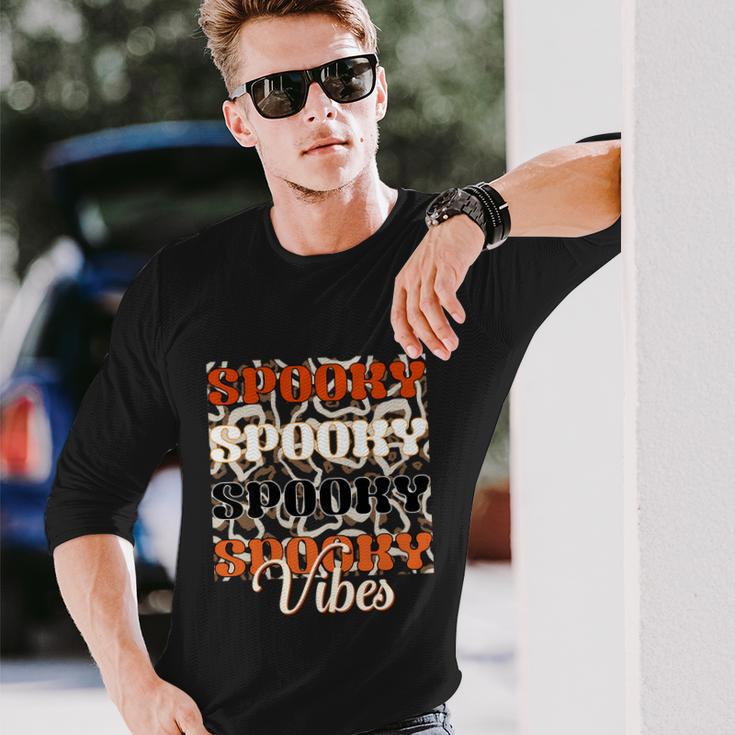 Spooky Spooky Spooky Spooky Vibes Halloween Quote V2 Long Sleeve T-Shirt Gifts for Him