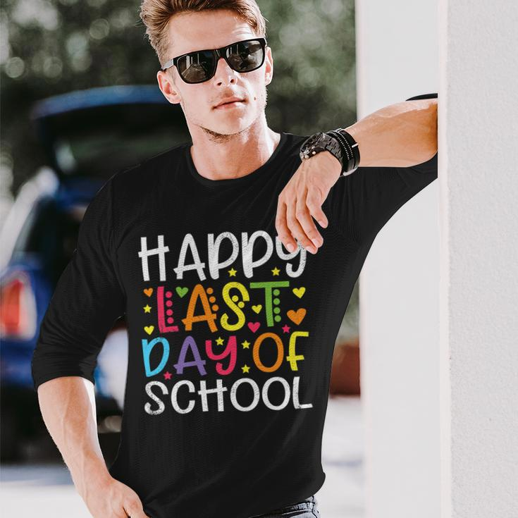 Stars Happy Last Day Of School Cute Graduation Teacher Long Sleeve T-Shirt Gifts for Him